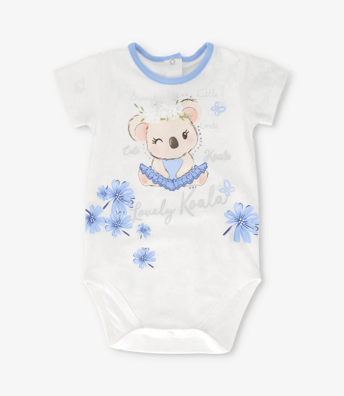 Body bebé con koala y flores 3 meses / Celeste
