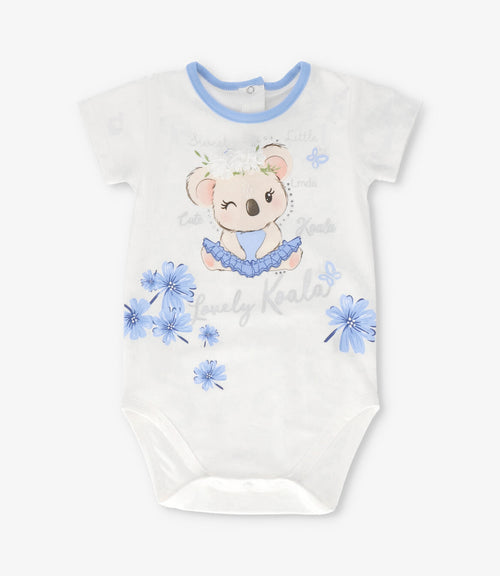 Body bebé con koala y flores 3 meses / Celeste