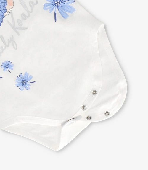 Body bebé con koala y flores 3 meses / Celeste