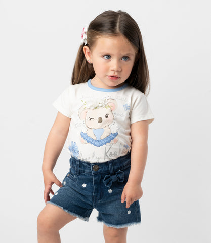 Body bebé con koala y flores