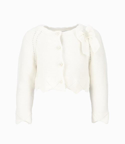 Chaleco bebé niña tejido 3 meses / Blanco