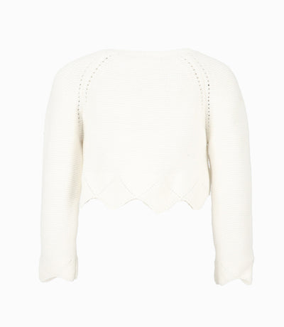 Chaleco bebé niña tejido 3 meses / Blanco