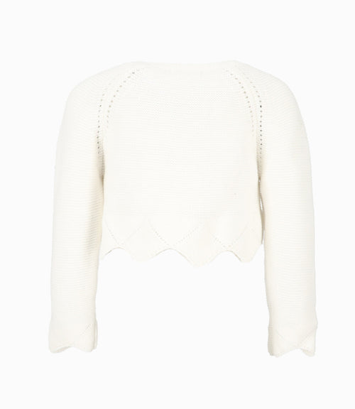 Chaleco bebé niña tejido 3 meses / Blanco