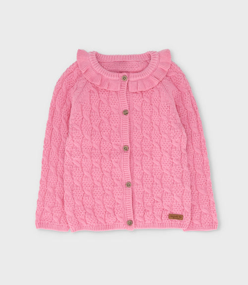 Chaleco bebé con vuelos 3 meses / Coral