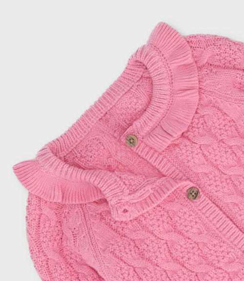 Chaleco bebé con vuelos 3 meses / Coral