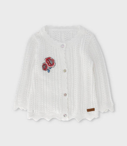 Chaleco bebé con bordado 3 meses / Blanco