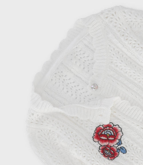 Chaleco bebé con bordado 3 meses / Blanco