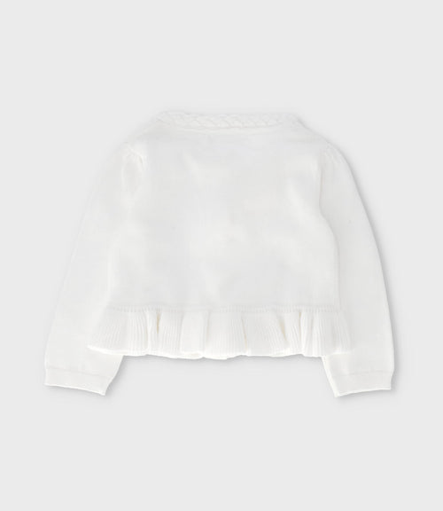 Chaleco bebé con lazos y vuelos 3 meses / Blanco