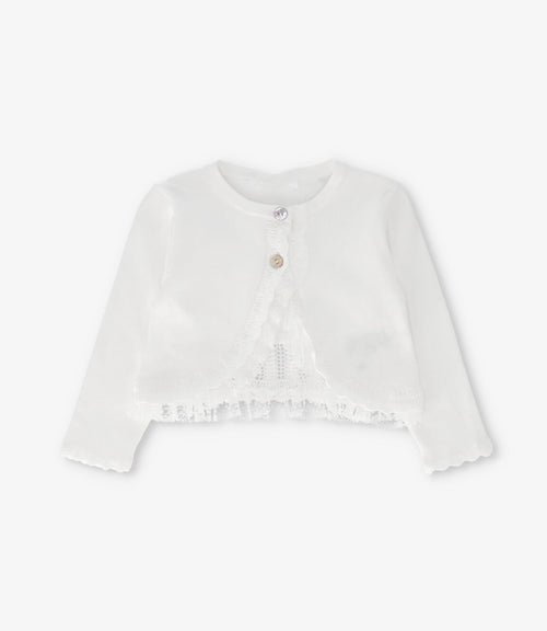 Chaleco bebé con vuelos 3 meses / Crudo