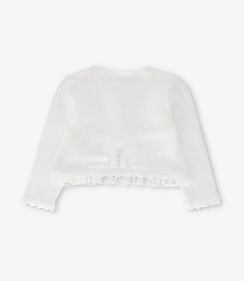 Chaleco bebé con vuelos 3 meses / Crudo