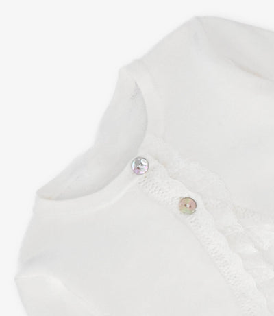 Chaleco bebé con vuelos 3 meses / Crudo