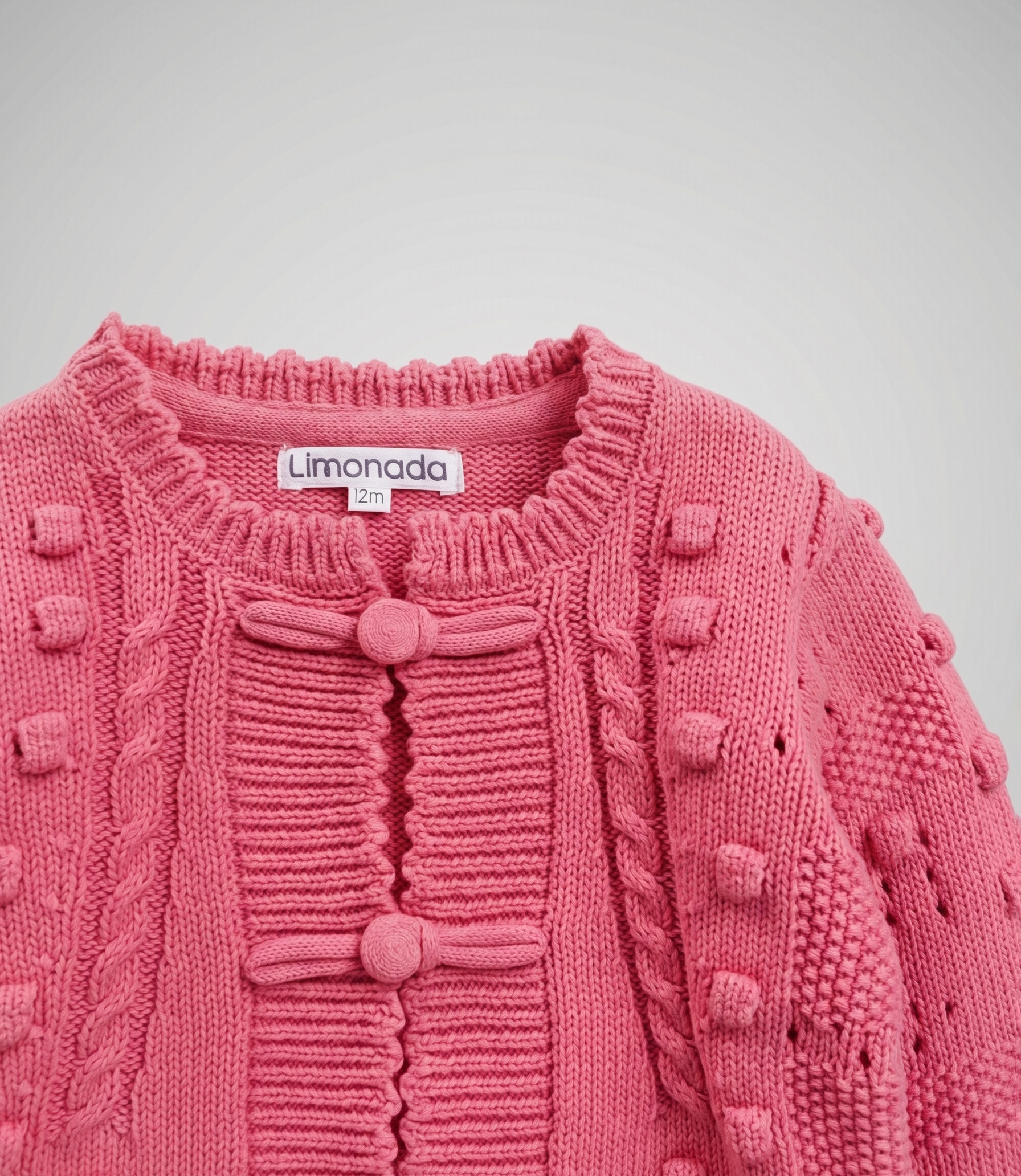 Chaleco bebé cardigan con bordados 3 meses / Coral