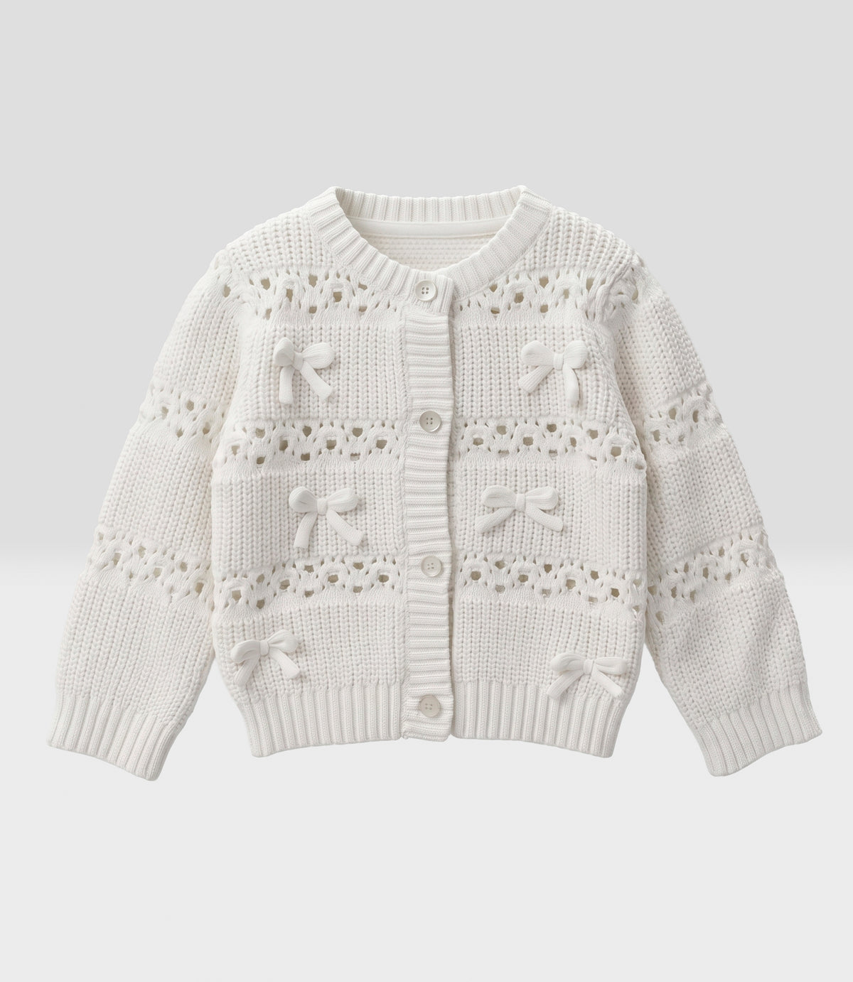 Chaleco bebé cardigan con lazos 3 meses / Crudo