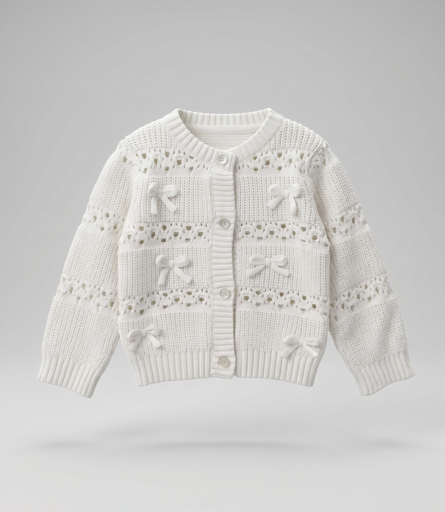 Chaleco bebé cardigan con lazos 3 meses / Crudo