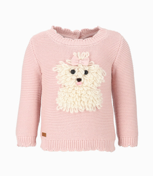 Chaleco bebé niña con perrito 3 meses / Rosado