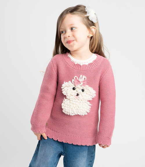 Chaleco bebé niña con perrito