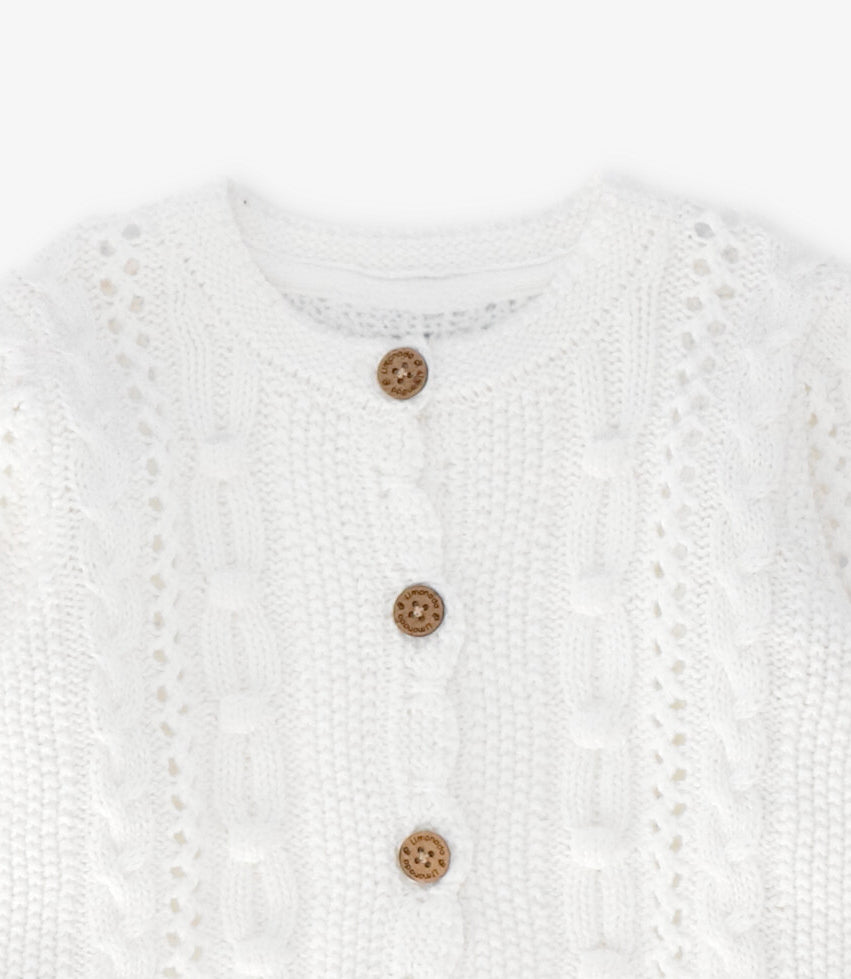 Chaleco bebé cardigan 3 meses / Crudo