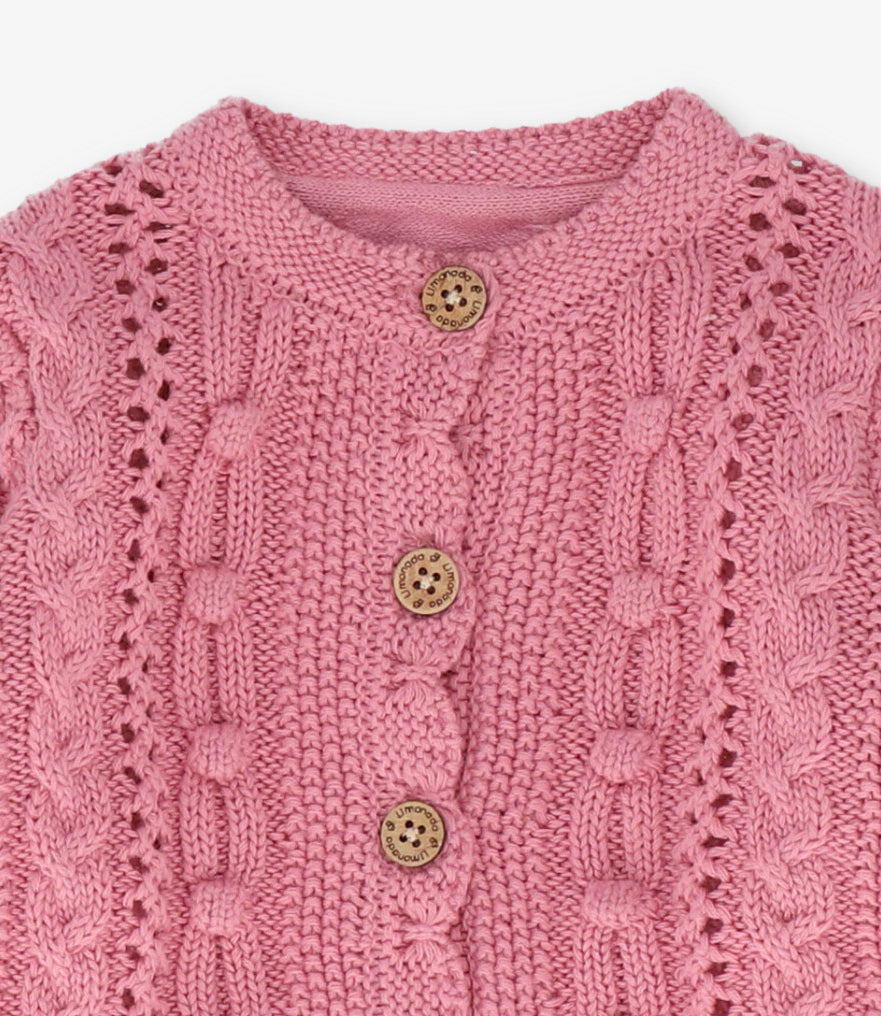 Chaleco bebé cardigan 3 meses / Coral