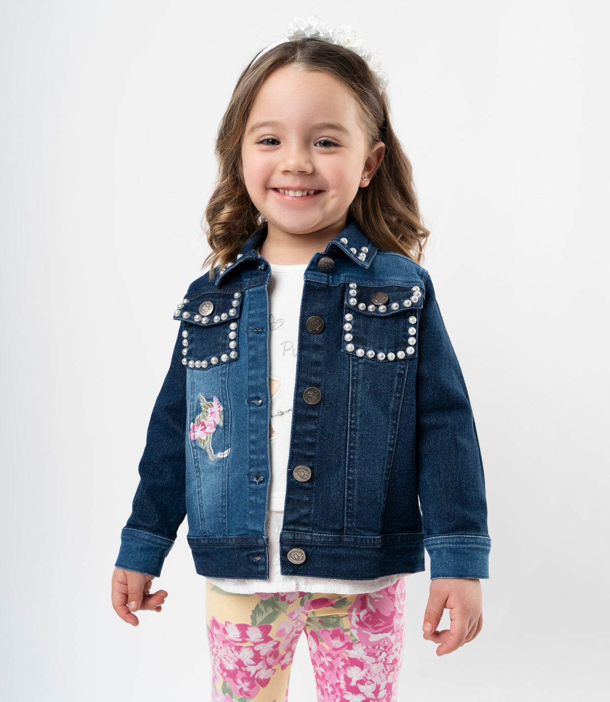 Chaqueta bebé con perlas - 3 meses / Azul Marino
