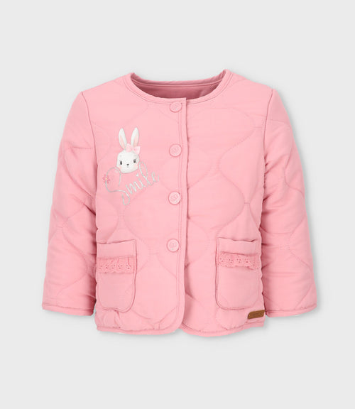 Chaqueta bebé floreada 3 meses / Coral