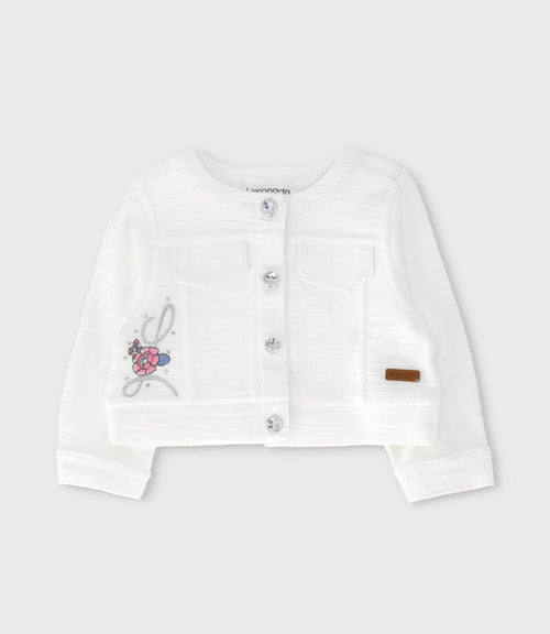 Chaqueta bebé con bordado 3 meses / Blanco