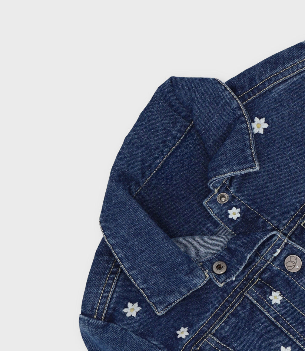 Chaqueta bebé con flores 3 meses / Azul Marino