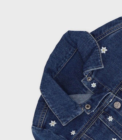 Chaqueta bebé con flores 3 meses / Azul Marino