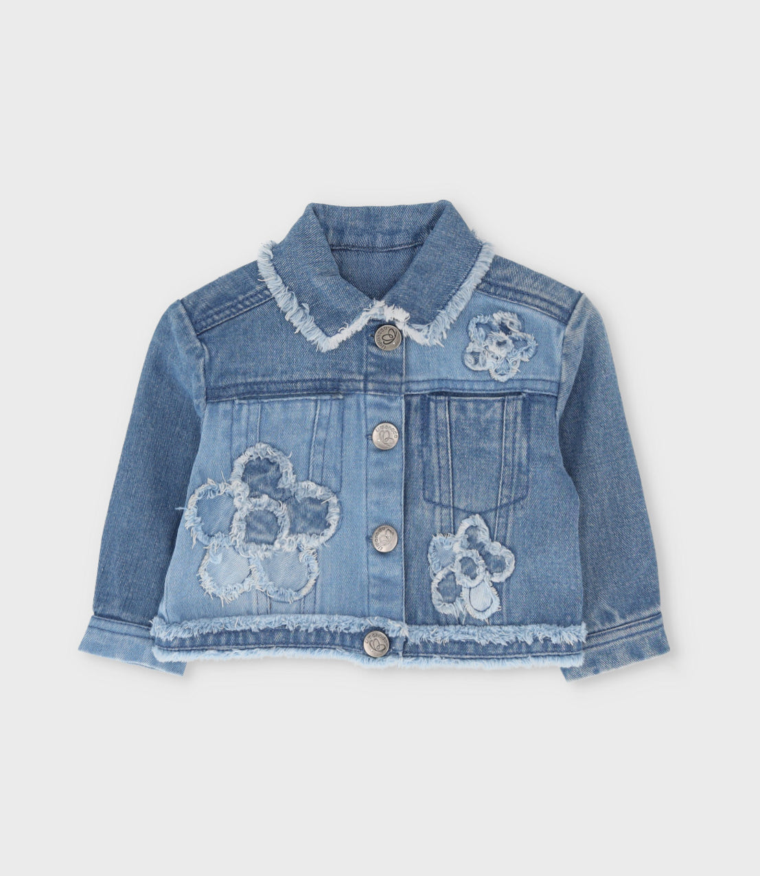 Chaqueta bebé con flores 3 meses / Celeste