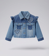 Chaqueta bebé boho con corazones