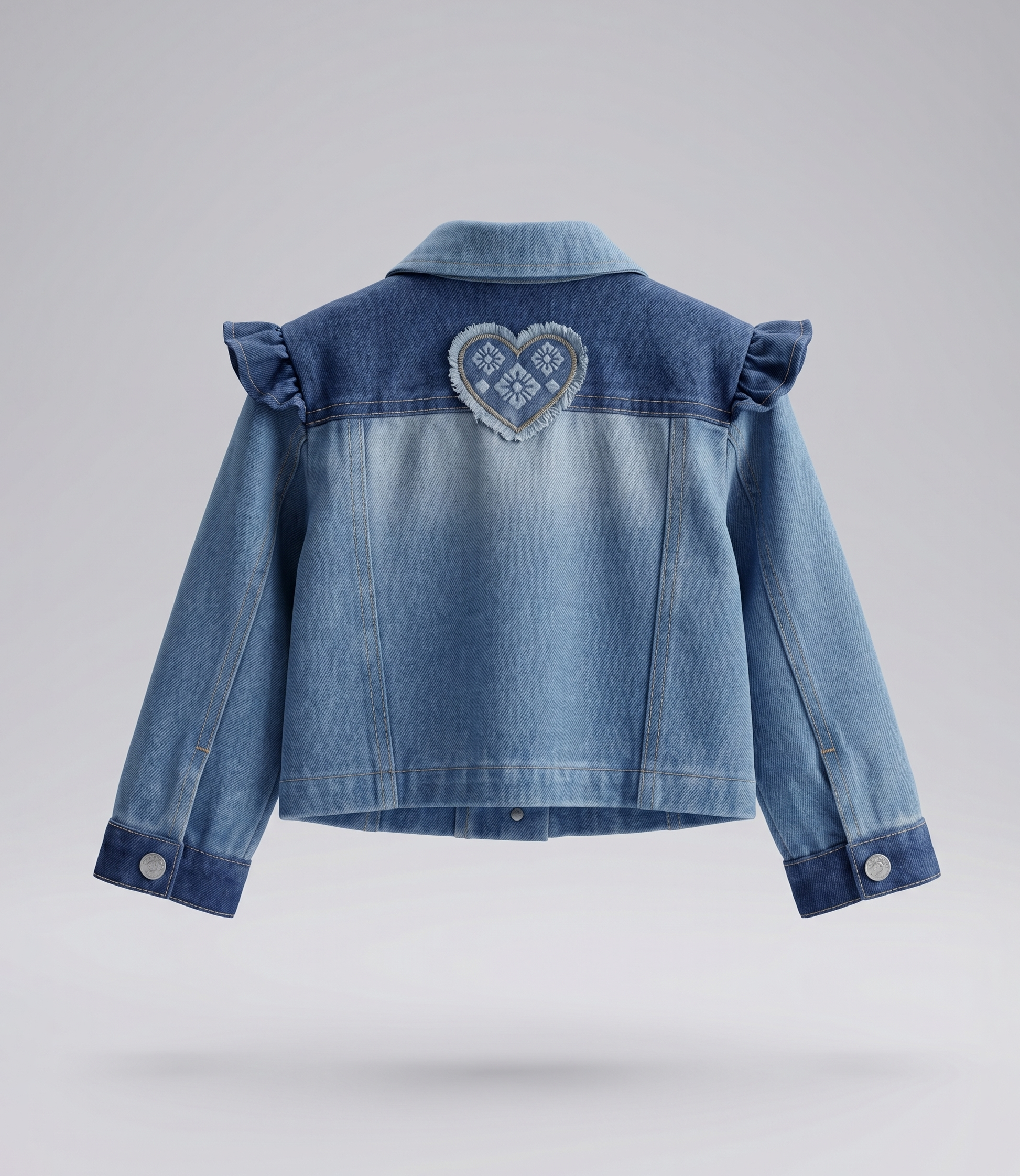 Chaqueta bebé boho con corazones 3 meses / Celeste