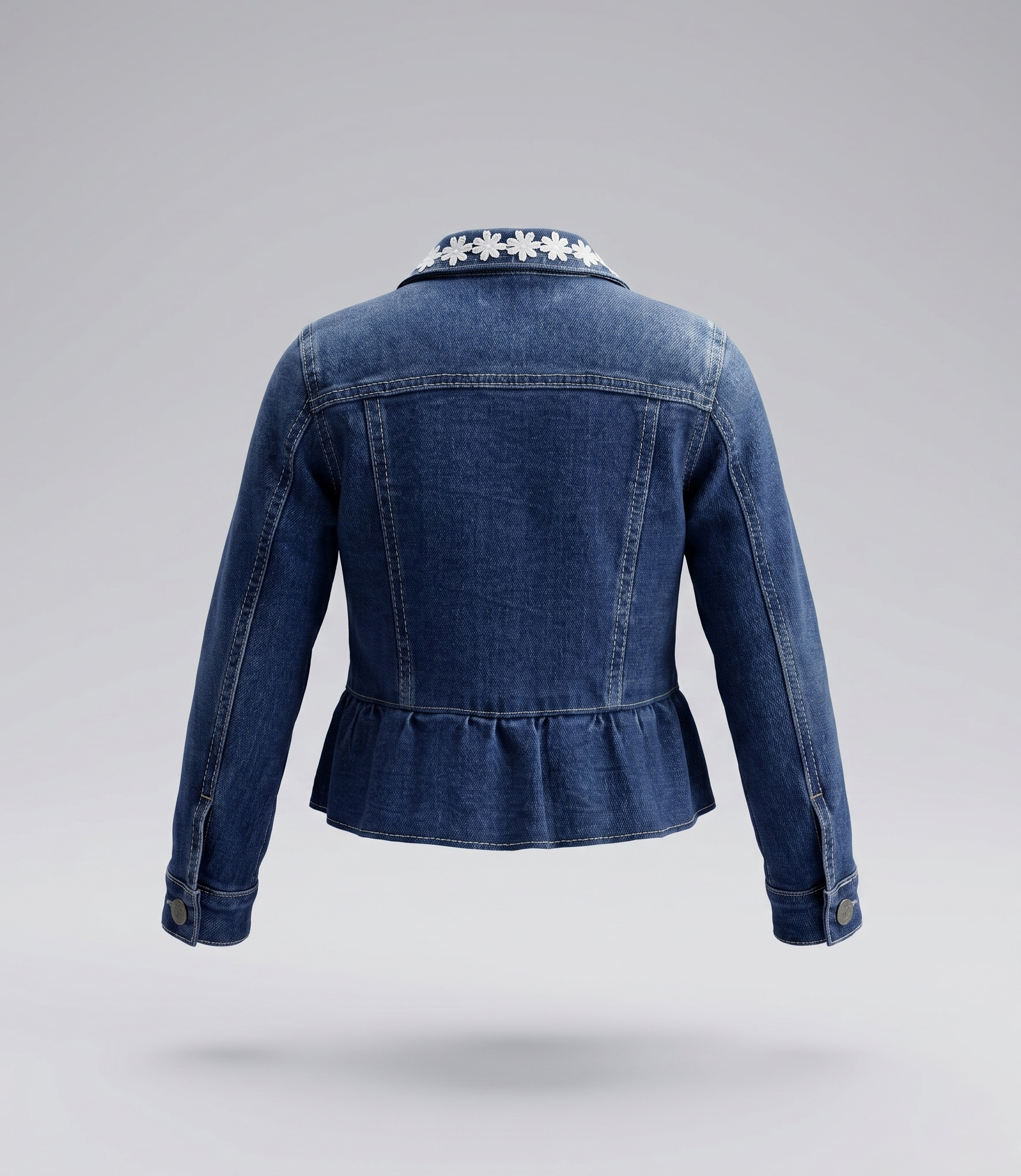 Chaqueta bebé de denim con vuelos 3 meses / Azul Marino