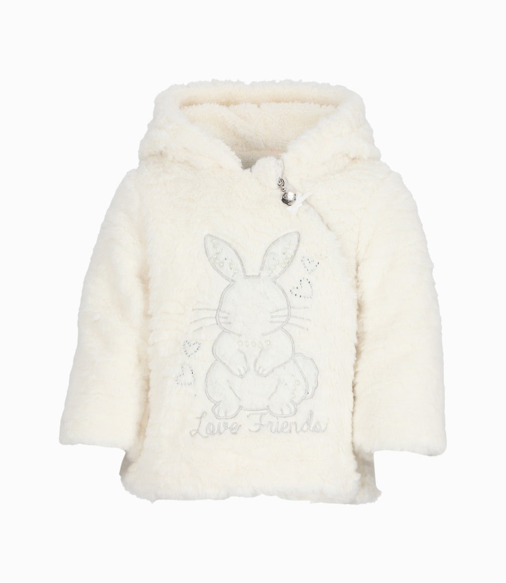 Chaqueta bebé con conejo 3 meses / Blanco