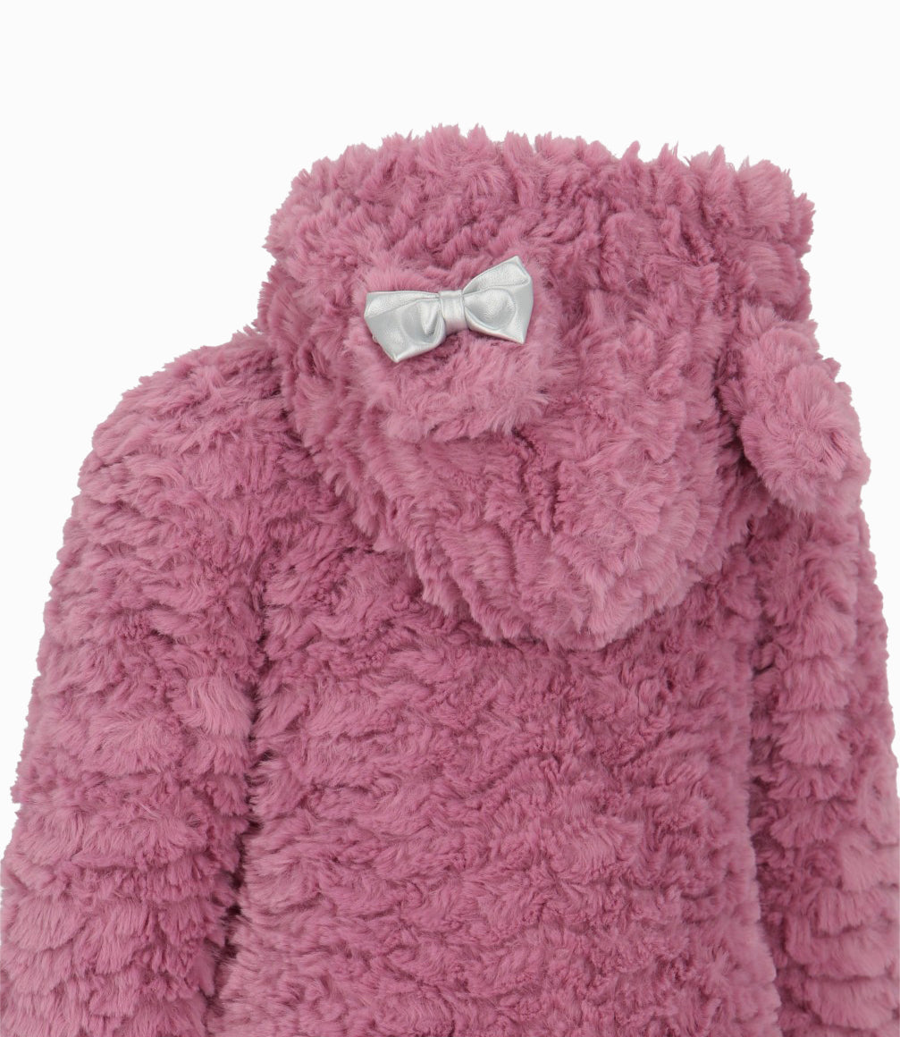 Chaqueta bebé con conejo 3 meses / Palo Rosa