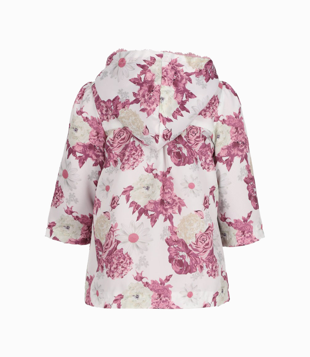 Chaqueta bebé con flores 3 meses / Blanco