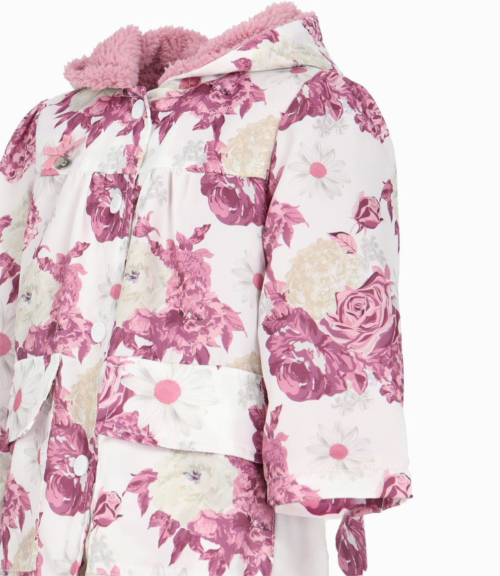 Chaqueta bebé con flores 3 meses / Blanco