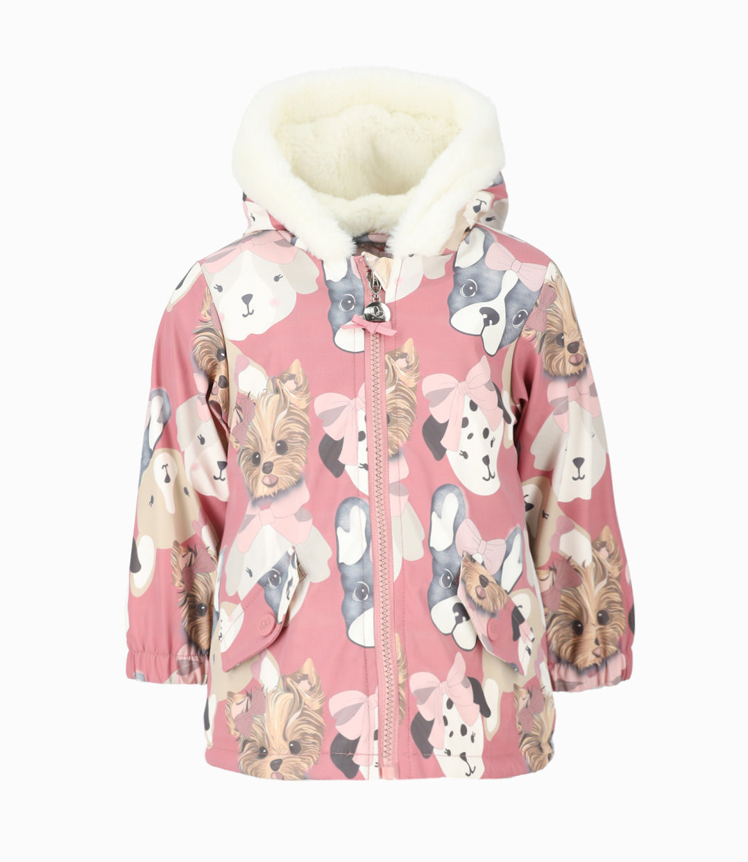 Chaqueta bebé niña con perritos 3 meses / Coral