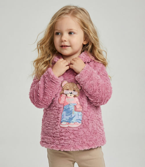 Chaqueta bebé con oso 3 meses / Palo Rosa