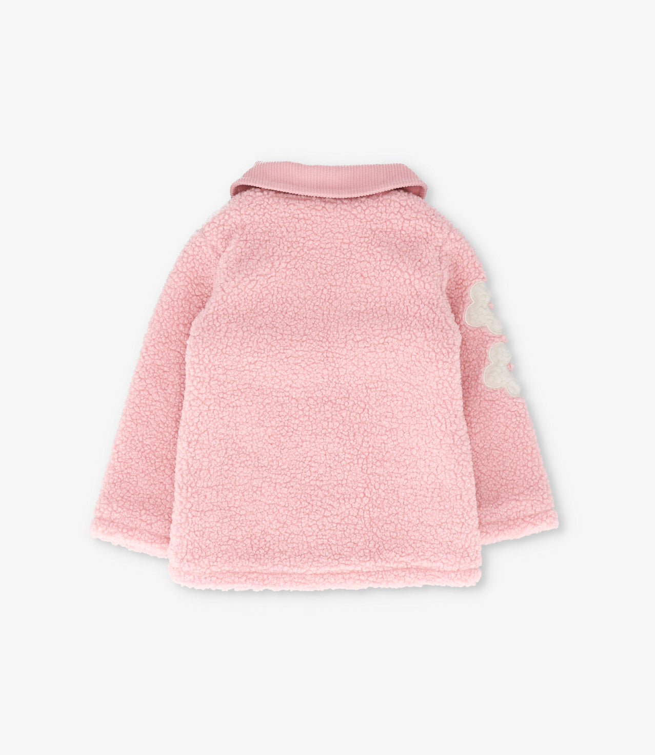 Chaqueta bebé de sherpa con flores 3 meses / Rosado