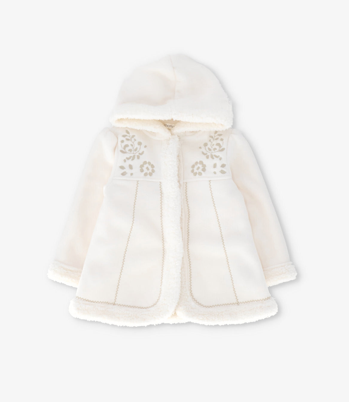 Chaqueta bebé con flores 3 meses / Crudo