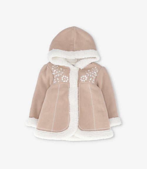Chaqueta bebé con flores 3 meses / Beige