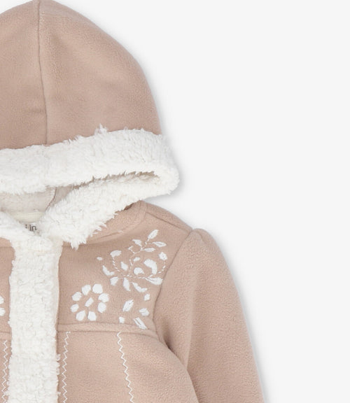 Chaqueta bebé con flores 3 meses / Beige
