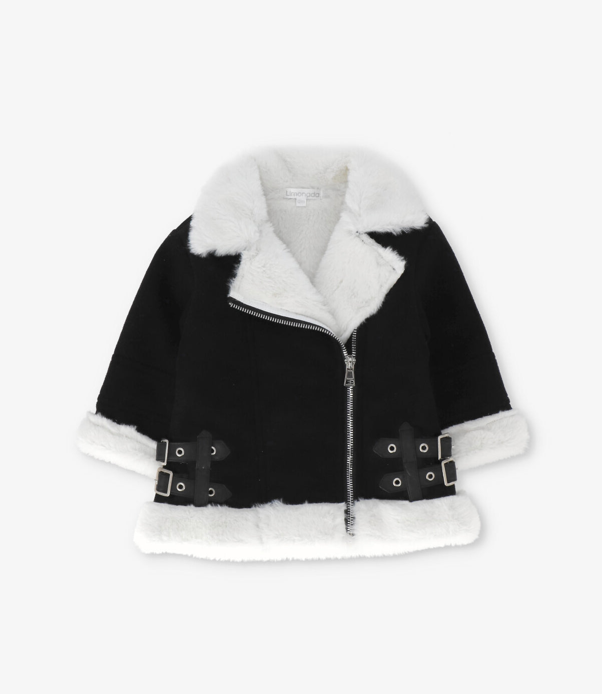 Chaqueta bebé aviadora de gamuza 3 meses / Negro