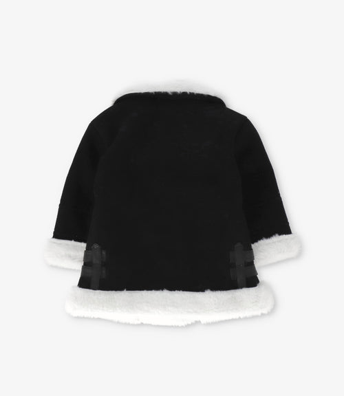 Chaqueta bebé aviadora de gamuza 3 meses / Negro