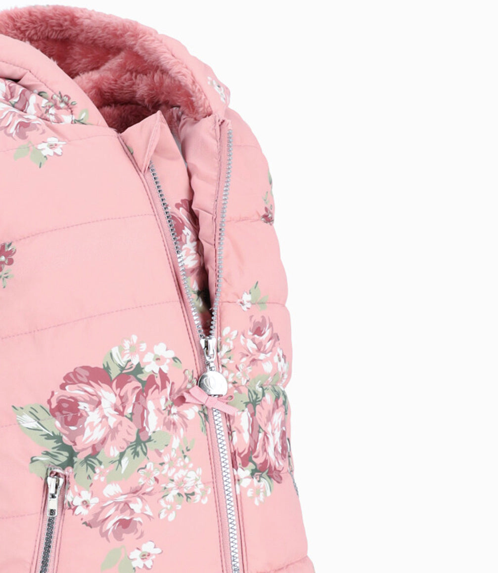 Parka Bebé Floreada Sin Mangas