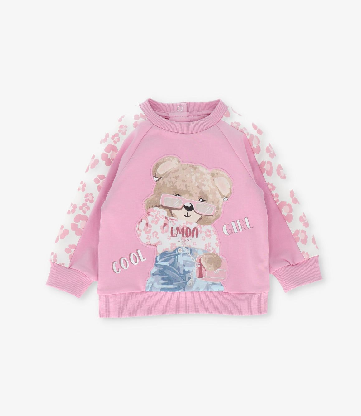 Polerón bebé animal print y oso