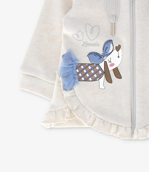 Polerón bebé con perro 3 meses / Crudo