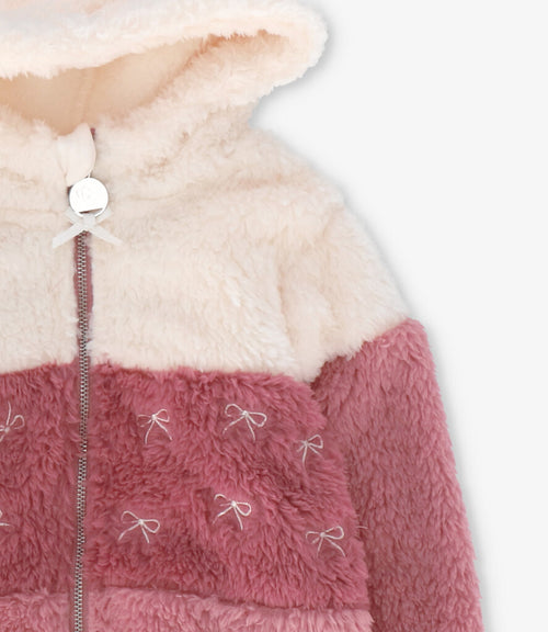 Polerón bebé de polar con lazos 3 meses / Palo Rosa