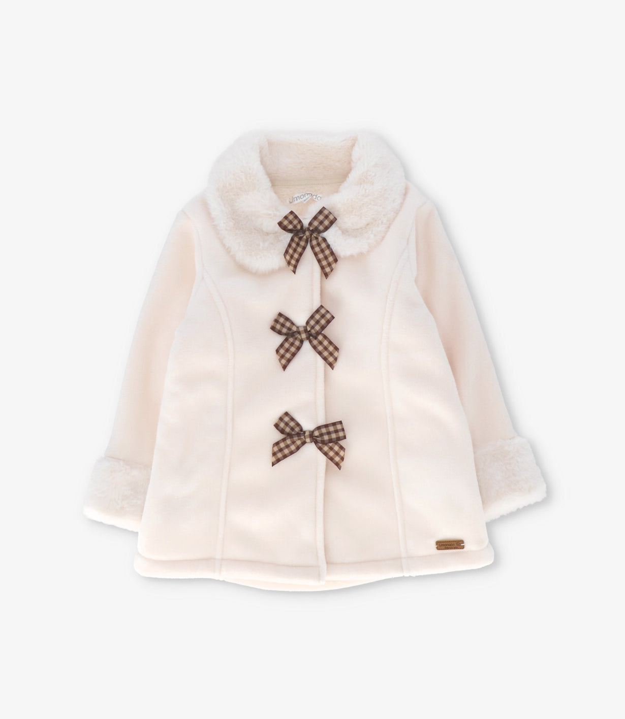 Abrigo bebé con lazos 3 meses / Crudo