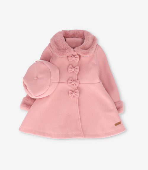 Abrigo bebé con boina 3 meses / Palo Rosa