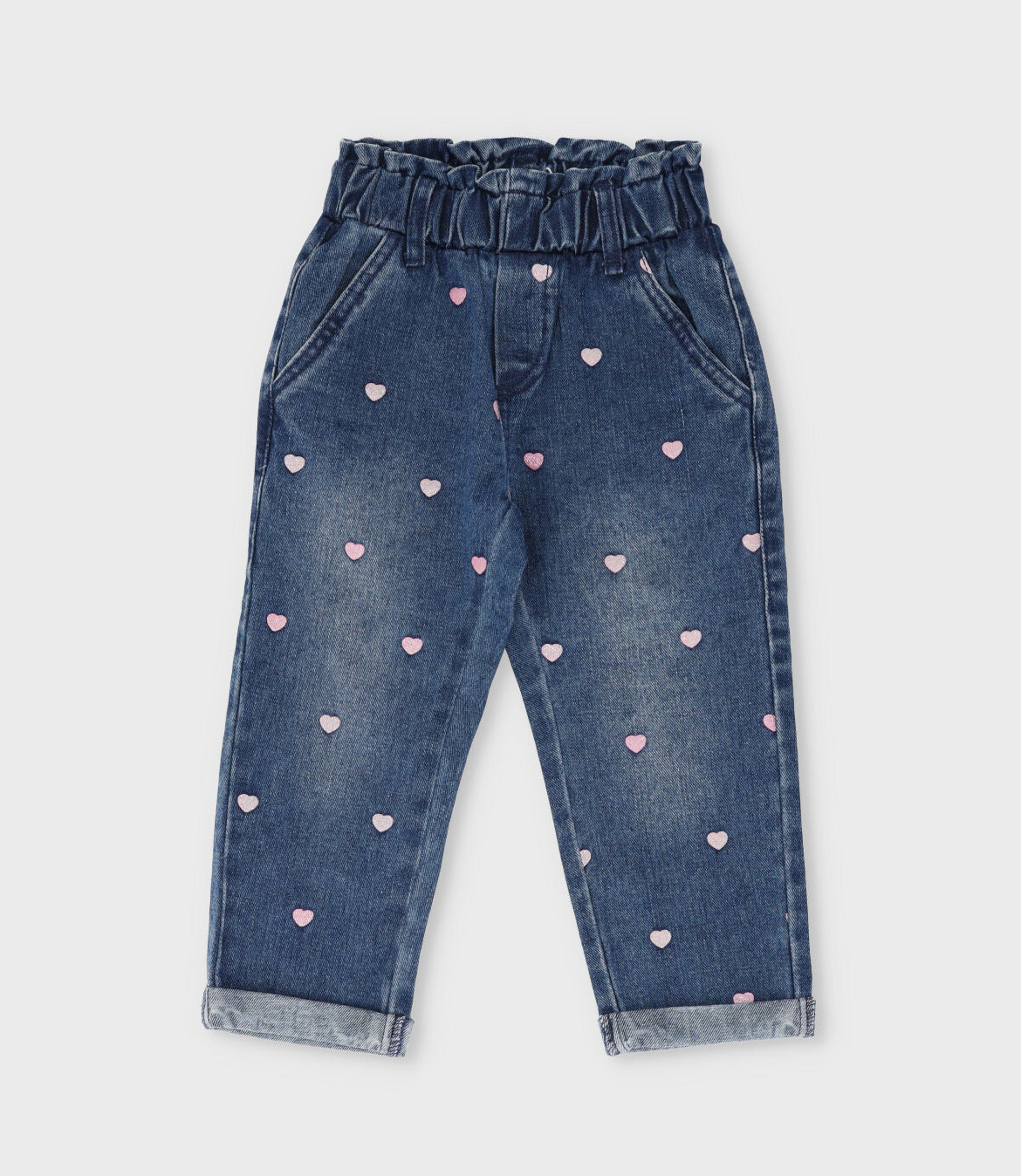 Jeans bebé con corazones 3 meses / Azul Marino